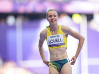 Mali Lovell of Australia celebrates winning bronze in Women's 200m - T36 Final during the Paris 2024 Paralympic Games at Stade de France on...