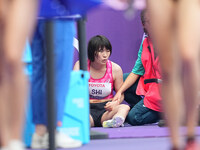 Yiting Shi of People's Republic of China on the ground in Women's 200m - T36 Final during the Paris 2024 Paralympic Games at Stade de France...