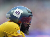 Silva Da Fernandes Ariosvaldo of Brazil looks on in Men's 400m - T53 Round 1 during the Paris 2024 Paralympic Games at Stade de France on Se...