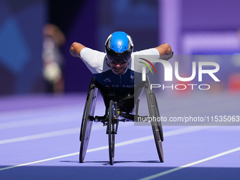 Pierre Fairbank of France in action in Men's 400m - T53 Round 1 during the Paris 2024 Paralympic Games at Stade de France on September 1, 20...