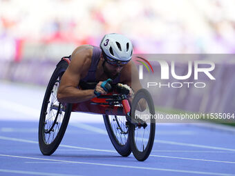 Brian Siemann of United States of America in action in Men's 400m - T53 Round 1 during the Paris 2024 Paralympic Games at Stade de France on...