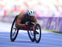 Brian Siemann of United States of America in action in Men's 400m - T53 Round 1 during the Paris 2024 Paralympic Games at Stade de France on...