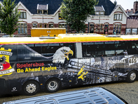 Players of Go Ahead Eagles arrive at the stadium during the match PSV vs. Go Ahead Eagles at the Philips Stadium for the Dutch Eredivisie 4t...