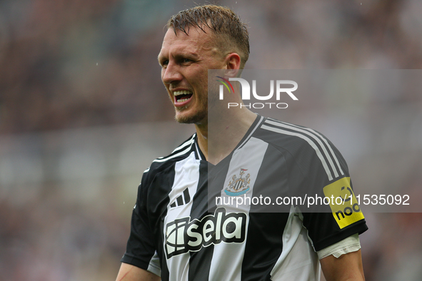 Newcastle United's Dan Burn during the Premier League match between Newcastle United and Tottenham Hotspur at St. James's Park in Newcastle,...