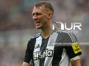 Newcastle United's Dan Burn during the Premier League match between Newcastle United and Tottenham Hotspur at St. James's Park in Newcastle,...