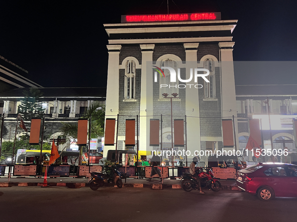 Thiruvananthapuram Central train station in Thampanoor, Thiruvananthapuram (Trivandrum), Kerala, India, on April 1, 2024. 