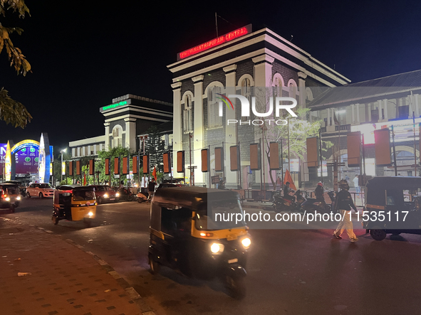 Thiruvananthapuram Central train station in Thampanoor, Thiruvananthapuram (Trivandrum), Kerala, India, on April 1, 2024. 