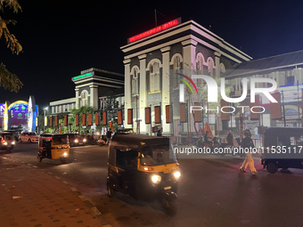 Thiruvananthapuram Central train station in Thampanoor, Thiruvananthapuram (Trivandrum), Kerala, India, on April 1, 2024. (