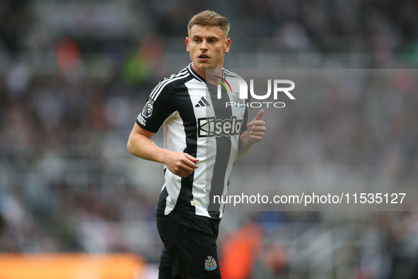 Newcastle United's Harvey Barnes during the Premier League match between Newcastle United and Tottenham Hotspur at St. James's Park in Newca...