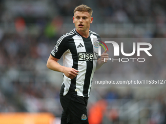 Newcastle United's Harvey Barnes during the Premier League match between Newcastle United and Tottenham Hotspur at St. James's Park in Newca...