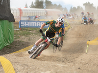 Alan Hatherly of South Africa participates in the UCI Mountain Bike World Championships Men in Pal Arinsal, Andorra, on September 1, 2024. (