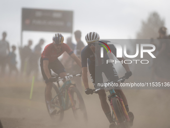 Christopher Blevins of the USA participates in the UCI Mountain Bike World Championships Men in Pal Arinsal, Andorra, on September 1, 2024....