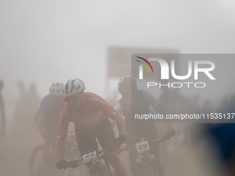 Sebastian Fini of Denmark participates in the UCI Mountain Bike World Championships Men in Pal Arinsal, Andorra, on September 1, 2024. (