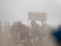 Sebastian Fini of Denmark participates in the UCI Mountain Bike World Championships Men in Pal Arinsal, Andorra, on September 1, 2024. (