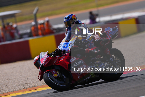 Accident between Francesco Pecco Bagnaia (1) of Italy and Ducati Lenovo Team and Alex Marquez (73) of Spain and Gresini Racing Moto GP Ducat...