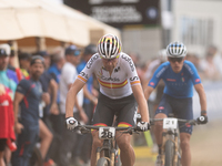 David Valero of Spain competes in the UCI Mountain Bike World Championships Men in Pal Arinsal, Andorra, on September 1, 2024. (