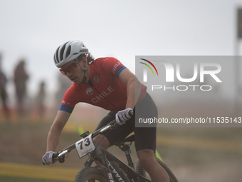 Diego Del Campo of Chile participates in the UCI Mountain Bike World Championships Men in Pal Arinsal, Andorra, on September 1, 2024. (