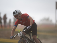 Diego Del Campo of Chile participates in the UCI Mountain Bike World Championships Men in Pal Arinsal, Andorra, on September 1, 2024. (