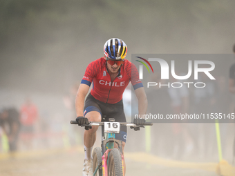 Martin Vidaurre of Chile competes in the UCI Mountain Bike World Championships Men in Pal Arinsal, Andorra, on September 1, 2024. (