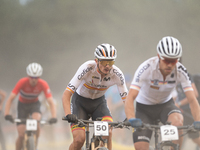 David Campos of Spain competes in the UCI Mountain Bike World Championships Men in Pal Arinsal, Andorra, on September 1, 2024. (