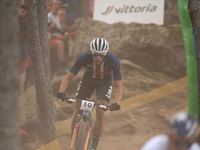 Christopher Blevins of the USA participates in the UCI Mountain Bike World Championships Men in Pal Arinsal, Andorra, on September 1, 2024....