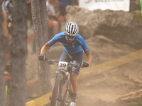 Filippo Fontana of Italy participates in the UCI Mountain Bike World Championships Men in Pal Arinsal, Andorra, on September 1, 2024. (