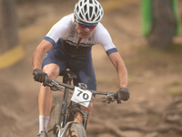 Agustin Duran of Argentina participates in the UCI Mountain Bike World Championships Men in Pal Arinsal, Andorra, on September 1, 2024. (