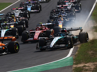 George Russell of Mercedes during the Formula 1 Italian Grand Prix at Autodromo Nazionale di Monza in Monza, Italy on September 1, 2024. (