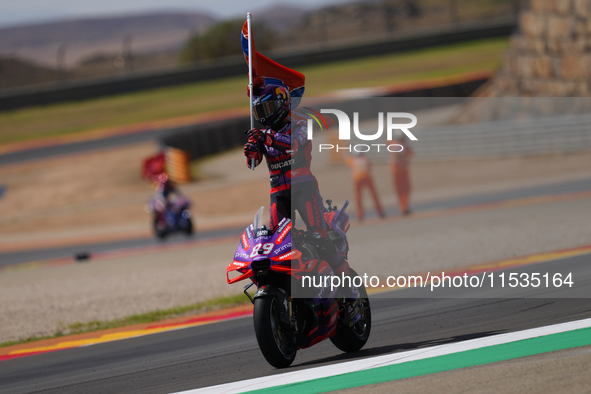 Jorge Martin (89) of Spain and Prima Pramac Racing Ducati during the race day of the Gran Premio GoPro de Aragon at Motorland Aragon Circuit...