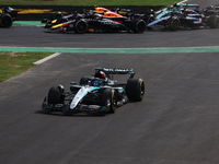 George Russell of Mercedes during the Formula 1 Italian Grand Prix at Autodromo Nazionale di Monza in Monza, Italy on September 1, 2024. (