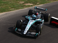 George Russell of Mercedes during the Formula 1 Italian Grand Prix at Autodromo Nazionale di Monza in Monza, Italy on September 1, 2024. (