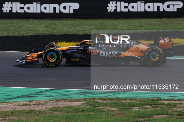 Oscar Piastri of McLaren during the Formula 1 Italian Grand Prix at Autodromo Nazionale di Monza in Monza, Italy on September 1, 2024. 