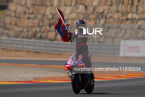 Jorge Martin (89) of Spain and Prima Pramac Racing Ducati during the race day of the Gran Premio GoPro de Aragon at Motorland Aragon Circuit...