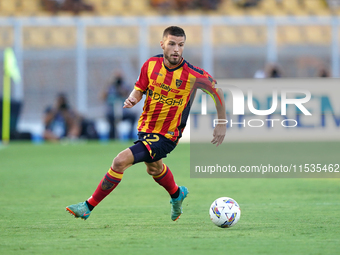 Frederic Gilbert of US Lecce is in action during the Serie A match between Lecce and Cagliari in Lecce, Italy, on August 31, 2024. (