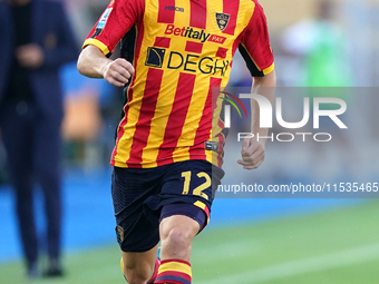 Frederic Gilbert of US Lecce is in action during the Serie A match between Lecce and Cagliari in Lecce, Italy, on August 31, 2024. (