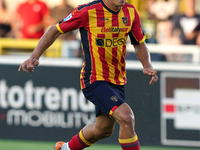 Nikola Krstovic of US Lecce is in action during the Serie A match between Lecce and Cagliari in Lecce, Italy, on August 31, 2024. (