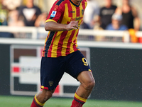 Nikola Krstovic of US Lecce is in action during the Serie A match between Lecce and Cagliari in Lecce, Italy, on August 31, 2024. (