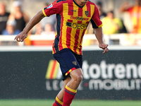 Nikola Krstovic of US Lecce is in action during the Serie A match between Lecce and Cagliari in Lecce, Italy, on August 31, 2024. (