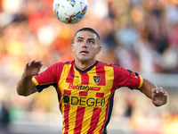 Nikola Krstovic of US Lecce is in action during the Serie A match between Lecce and Cagliari in Lecce, Italy, on August 31, 2024. (