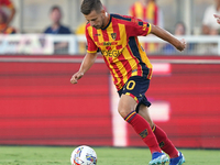 Ylber Ramadani of US Lecce is in action during the Serie A match between Lecce and Cagliari in Lecce, Italy, on August 31, 2024. (