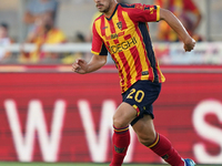 Ylber Ramadani of US Lecce is in action during the Serie A match between Lecce and Cagliari in Lecce, Italy, on August 31, 2024. (