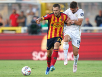 Ylber Ramadani of US Lecce is in action during the Serie A match between Lecce and Cagliari in Lecce, Italy, on August 31, 2024. (