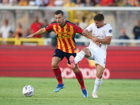 Ylber Ramadani of US Lecce is in action during the Serie A match between Lecce and Cagliari in Lecce, Italy, on August 31, 2024. (