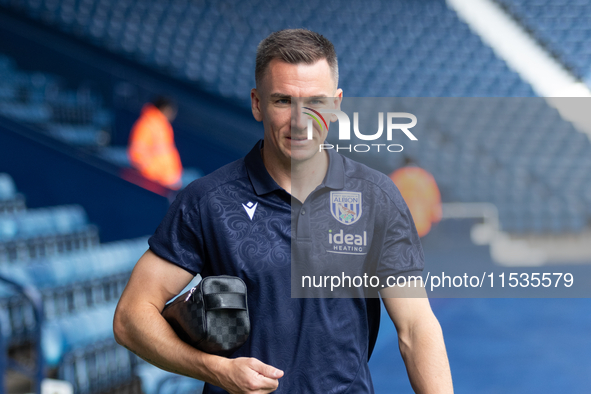 Jed Wallace of West Bromwich arrives at the stadium for the Sky Bet Championship match between West Bromwich Albion and Swansea City at The...