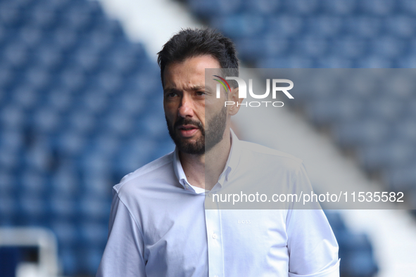 West Bromwich Albion's manager Carlos Corberan arrives at the stadium for the Sky Bet Championship match between West Bromwich Albion and Sw...