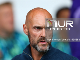 Luke Williams manages Swansea during the Sky Bet Championship match between West Bromwich Albion and Swansea City at The Hawthorns in West B...