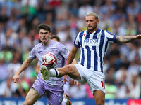 John Swift of West Bromwich (R) and Joshua Key of Swansea are in action during the Sky Bet Championship match between West Bromwich Albion a...