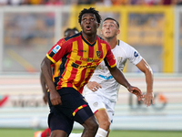 Patrick Dorgu of US Lecce is in action during the Serie A match between Lecce and Cagliari in Lecce, Italy, on August 31, 2024. (