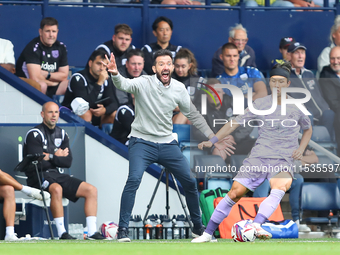 West Bromwich Albion's manager Carlos Corberan during the Sky Bet Championship match between West Bromwich Albion and Swansea City at The Ha...