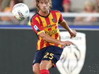 Antonino Gallo of Us Lecce is in action during the Serie A match between Lecce and Cagliari in Lecce, Italy, on August 31, 2024. (